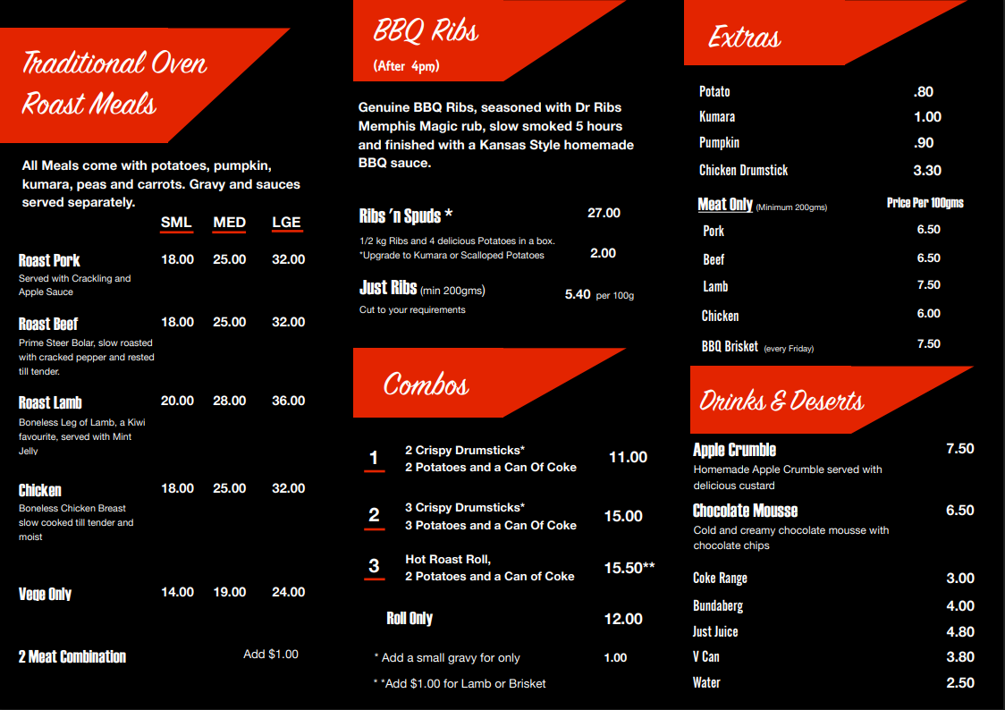 2026 Rib 'n Roast Menu